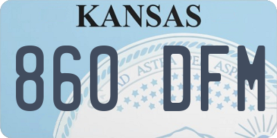 KS license plate 860DFM