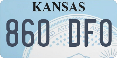 KS license plate 860DFO