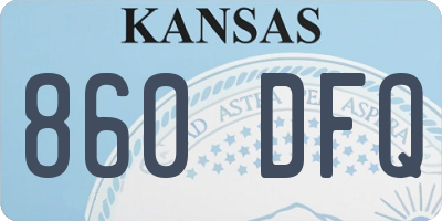 KS license plate 860DFQ