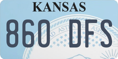 KS license plate 860DFS