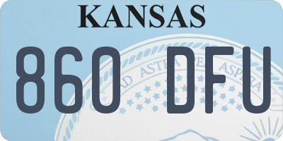 KS license plate 860DFU