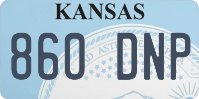 KS license plate 860DNP