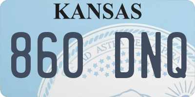 KS license plate 860DNQ