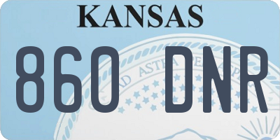 KS license plate 860DNR