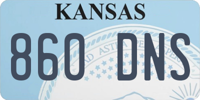 KS license plate 860DNS