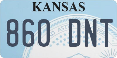 KS license plate 860DNT