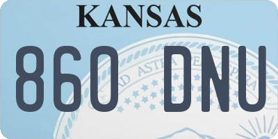 KS license plate 860DNU