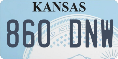 KS license plate 860DNW