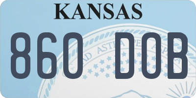 KS license plate 860DOB