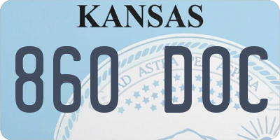 KS license plate 860DOC