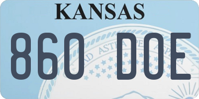 KS license plate 860DOE