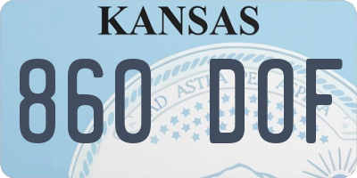 KS license plate 860DOF