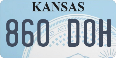 KS license plate 860DOH