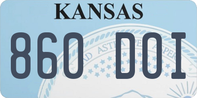 KS license plate 860DOI
