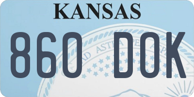 KS license plate 860DOK