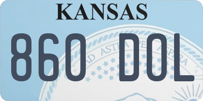 KS license plate 860DOL