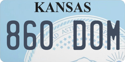 KS license plate 860DOM