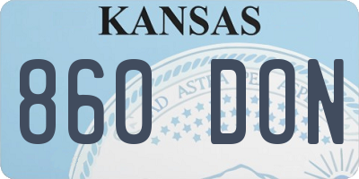 KS license plate 860DON
