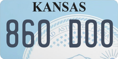 KS license plate 860DOO