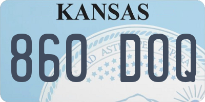 KS license plate 860DOQ