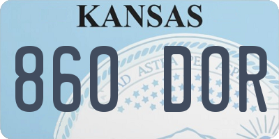 KS license plate 860DOR