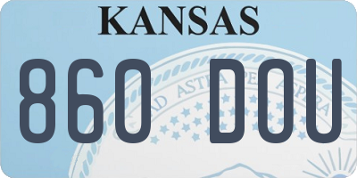 KS license plate 860DOU
