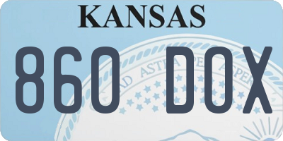KS license plate 860DOX