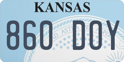 KS license plate 860DOY