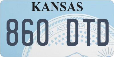 KS license plate 860DTD