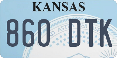 KS license plate 860DTK