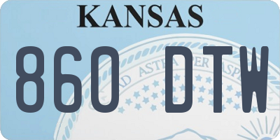 KS license plate 860DTW