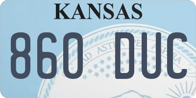 KS license plate 860DUC