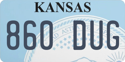 KS license plate 860DUG