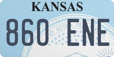 KS license plate 860ENE