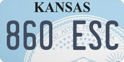 KS license plate 860ESC