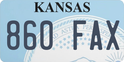 KS license plate 860FAX