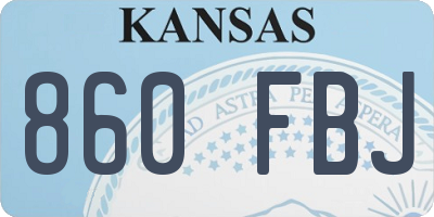 KS license plate 860FBJ