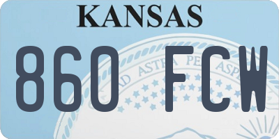 KS license plate 860FCW