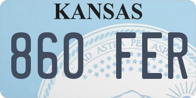 KS license plate 860FER