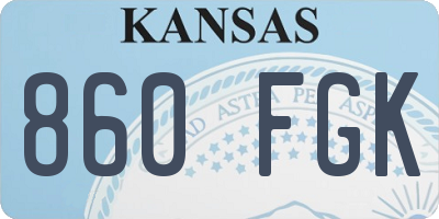 KS license plate 860FGK