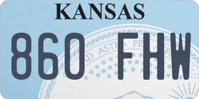 KS license plate 860FHW