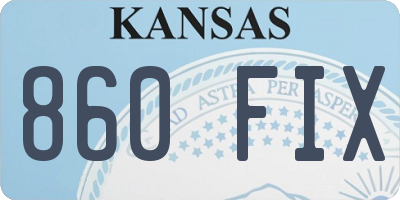 KS license plate 860FIX