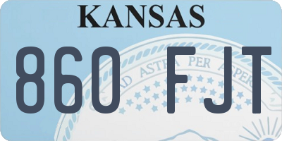 KS license plate 860FJT