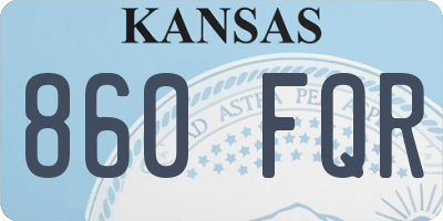 KS license plate 860FQR