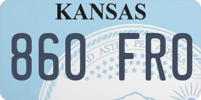 KS license plate 860FRO