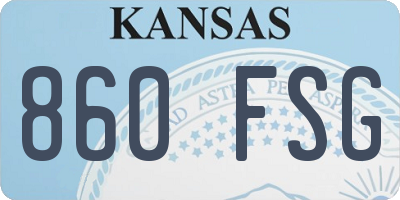 KS license plate 860FSG