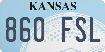 KS license plate 860FSL