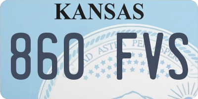 KS license plate 860FVS