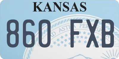 KS license plate 860FXB