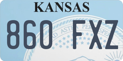 KS license plate 860FXZ